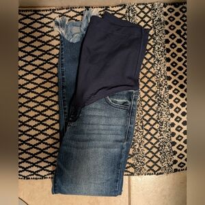 Pink Blush frayed Hem Maternity Jeans